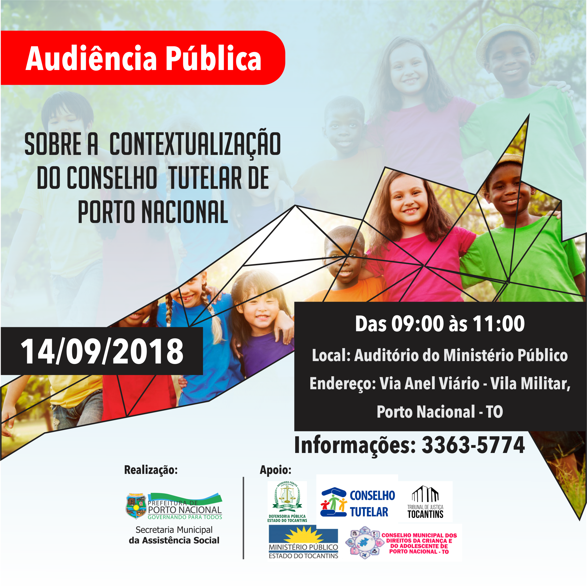 Audiência Pública sobre a contextualização do Conselho Tutelar de Porto Nacional acontecerá nesta sexta feira 14